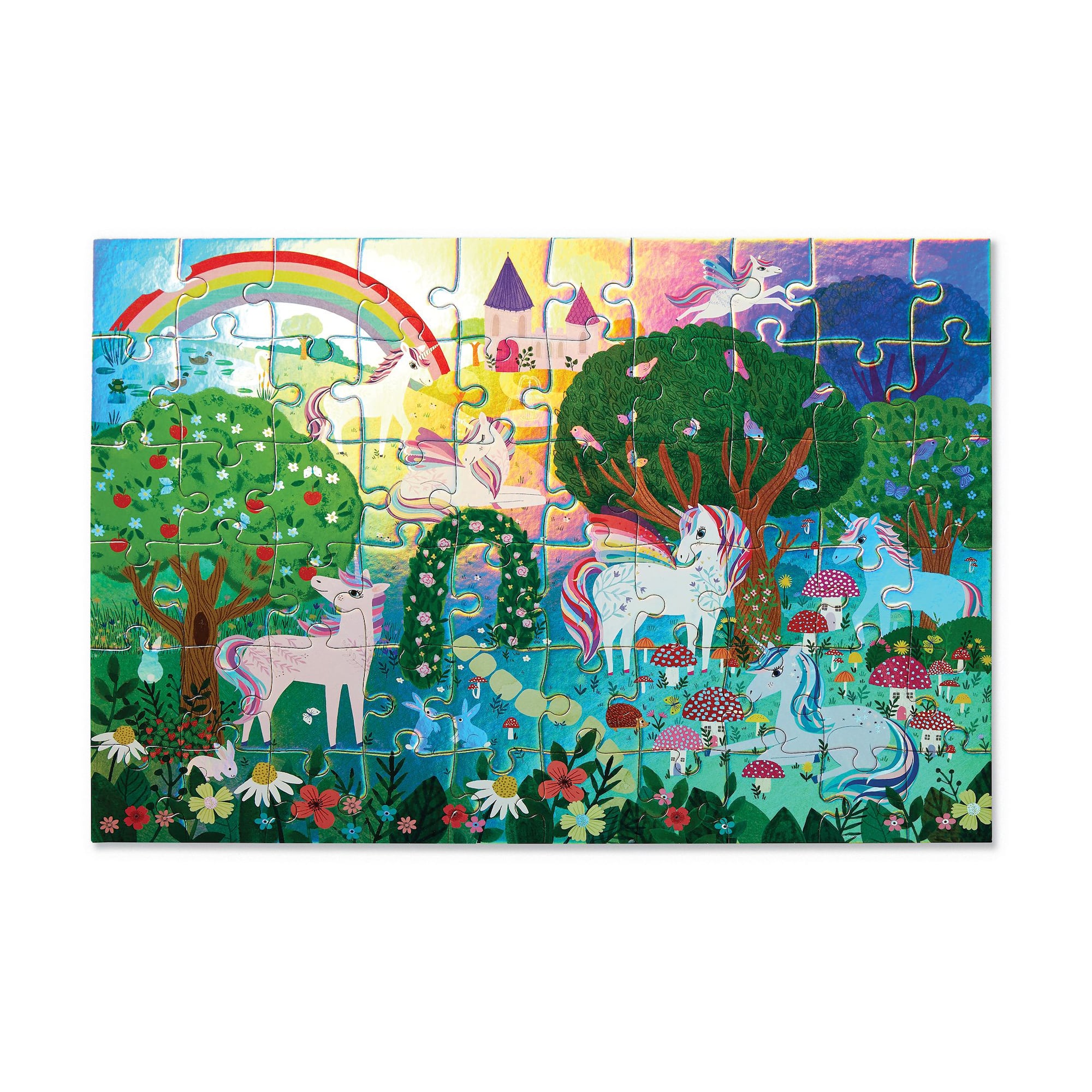 Sparkling Unicorn Holographic Foil Puzzle: 60 Pcs